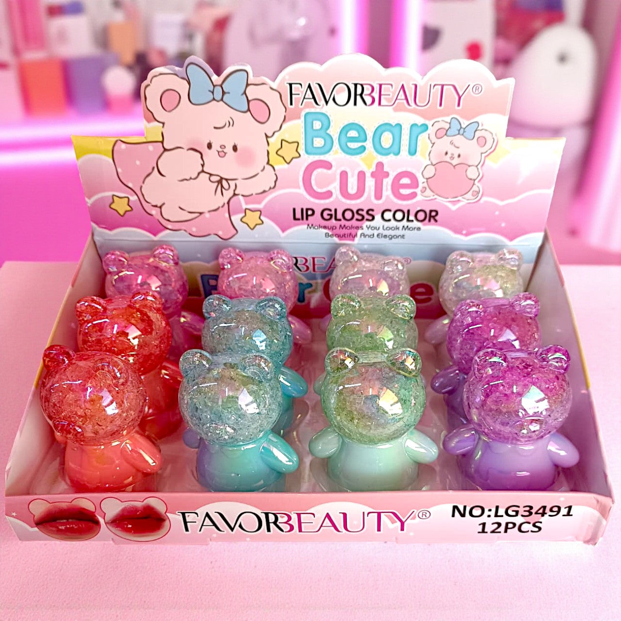 TINTA MATE VELVET OSITO CUTE 12PZS LG3491